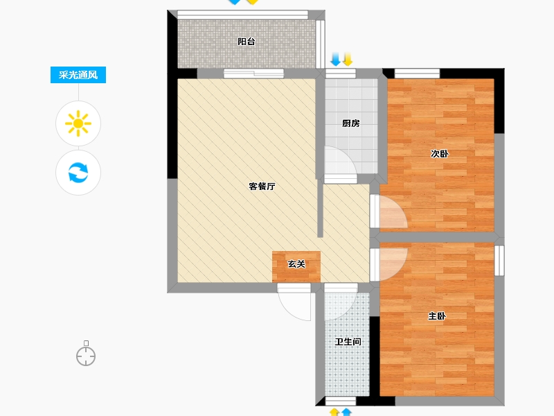 湖北省-十堰市-超伦天地-55.97-户型库-采光通风