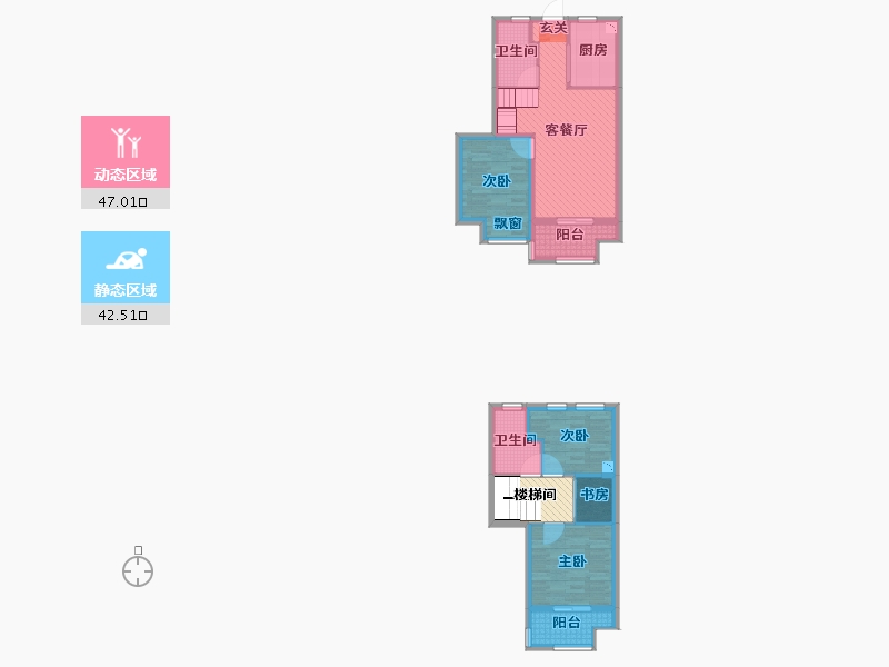 江苏省-苏州市-金地名悦-83.39-户型库-动静分区