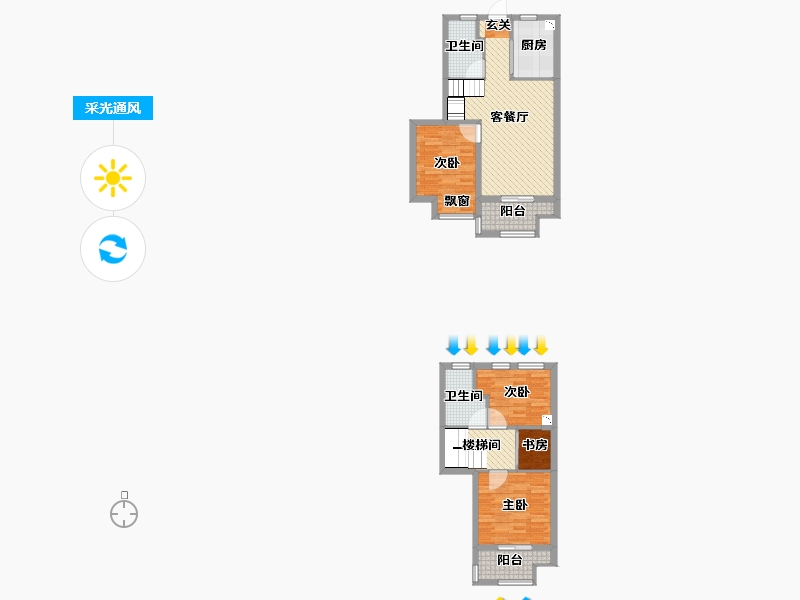 江苏省-苏州市-金地名悦-83.39-户型库-采光通风