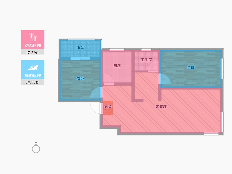 山西省-吕梁市-蔚汾新天地-67.78-户型库-动静分区