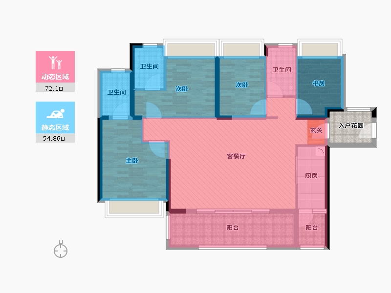 广东省-肇庆市-悦景康城天韵-116.27-户型库-动静分区