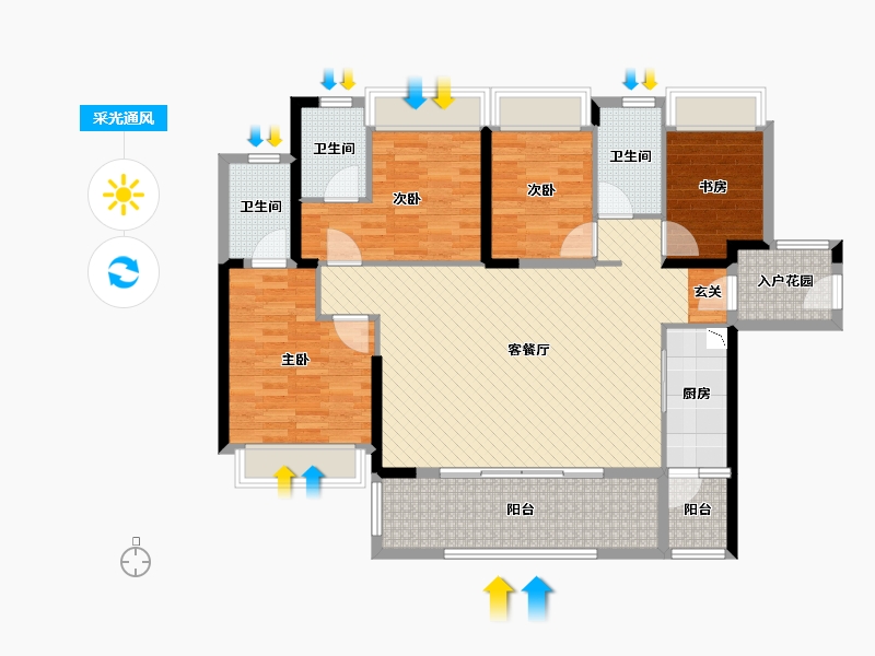 广东省-肇庆市-悦景康城天韵-116.27-户型库-采光通风