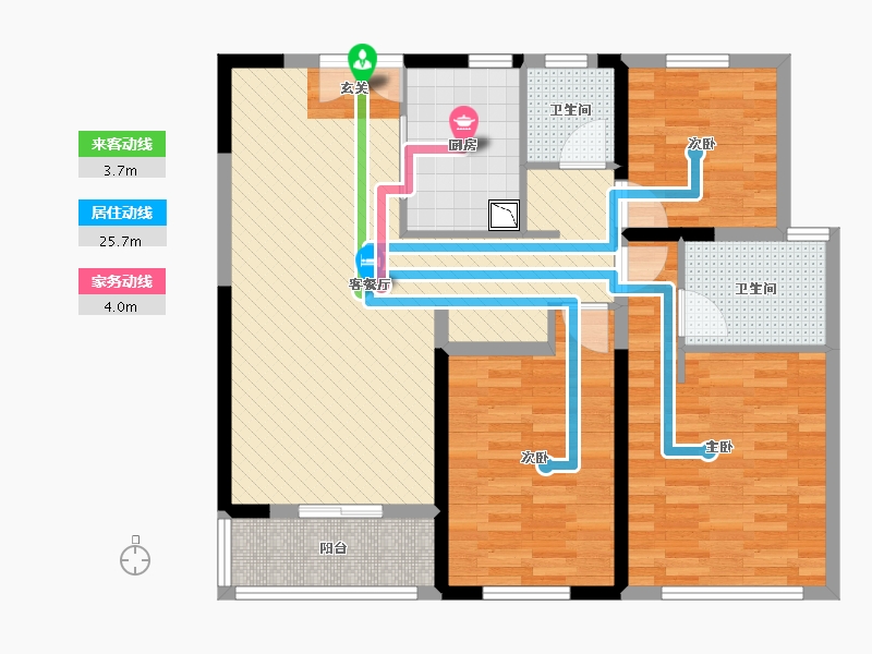 江苏省-南京市-鲁能公馆-94.22-户型库-动静线