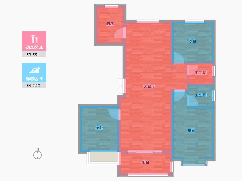 河北省-衡水市-昊和沁园-80.77-户型库-动静分区