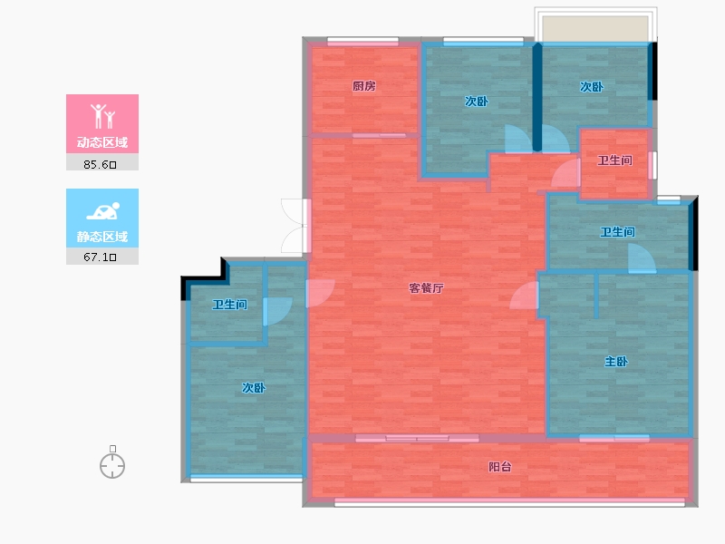 浙江省-杭州市-绿城建发·沁园-139.86-户型库-动静分区