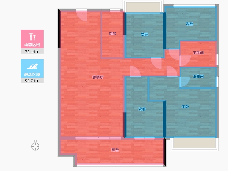 安徽省-六安市-碧桂园珑悦-111.11-户型库-动静分区