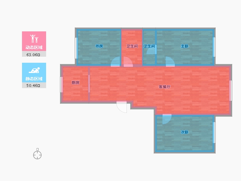 黑龙江省-黑河市-华泰东城御府-103.00-户型库-动静分区