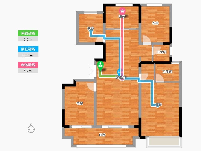 安徽省-滁州市-吾悦华府-105.50-户型库-动静线