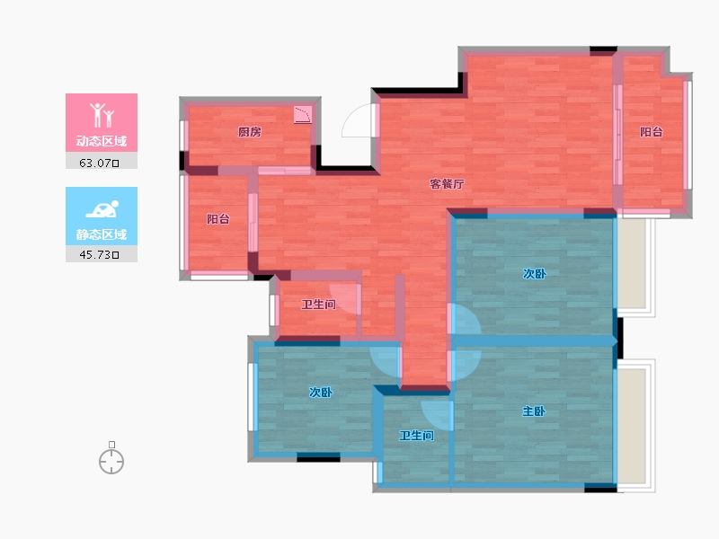 广西壮族自治区-桂林市-漓江壹号-96.06-户型库-动静分区