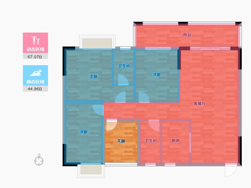 湖南省-衡阳市-万象一号-109.13-户型库-动静分区