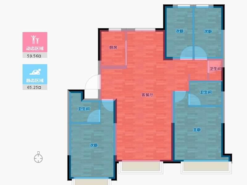 河北省-邯郸市-锦绣观邸-112.91-户型库-动静分区