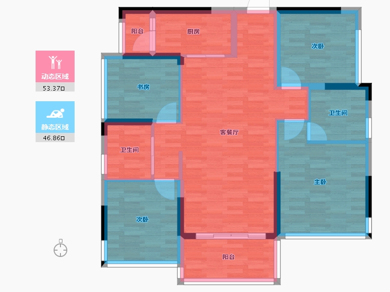 四川省-成都市-明信仕林悦府-89.52-户型库-动静分区