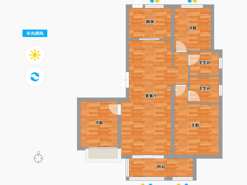 河北省-邢台市-襄政皓月-84.29-户型库-采光通风