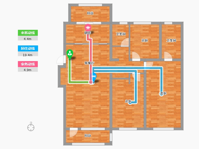 辽宁省-鞍山市-新东方天地-119.16-户型库-动静线