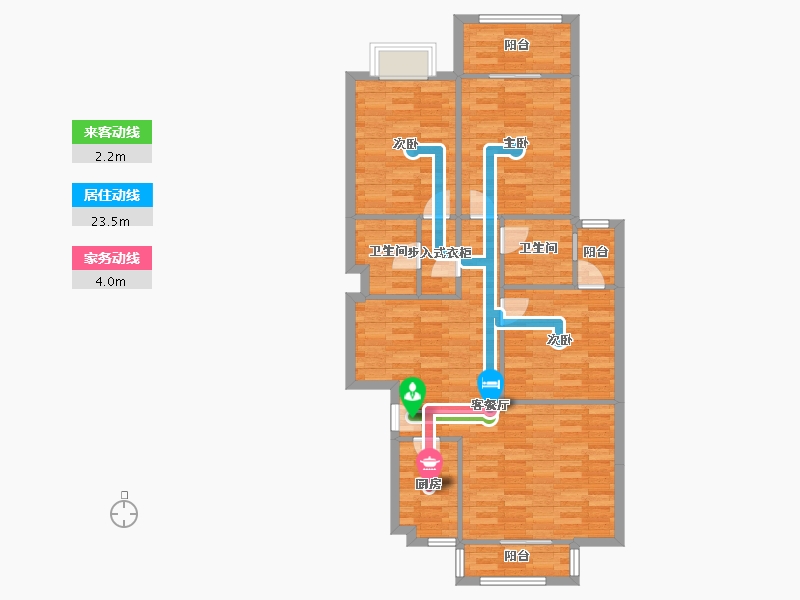 福建省-福州市-金山碧水二期麒麟苑-92.87-户型库-动静线