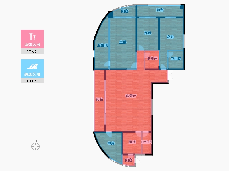 江苏省-无锡市-丹芙春城一期-203.90-户型库-动静分区