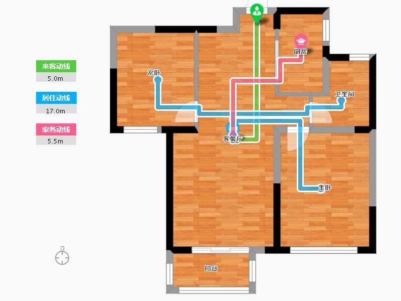 天津-天津市-北新玉龙湾-65.04-户型库-动静线