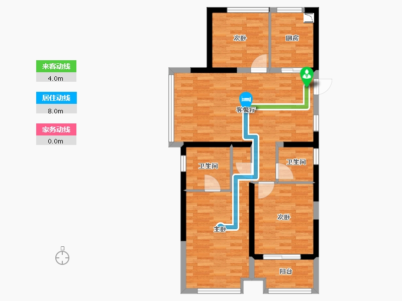 浙江省-嘉兴市-平湖滨江万家花城兴和苑-79.57-户型库-动静线