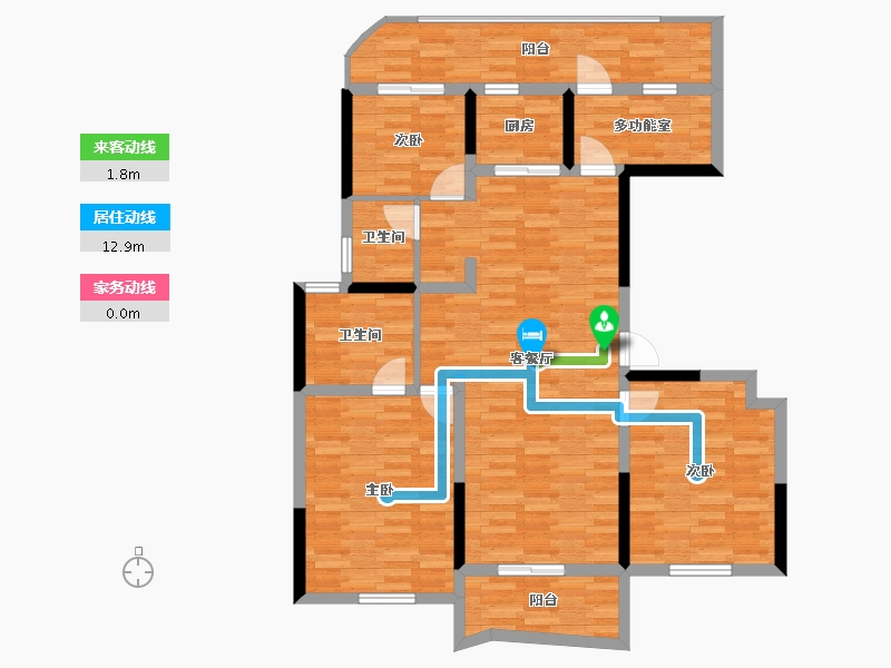 江苏省-泰州市-天宝领秀城-109.99-户型库-动静线