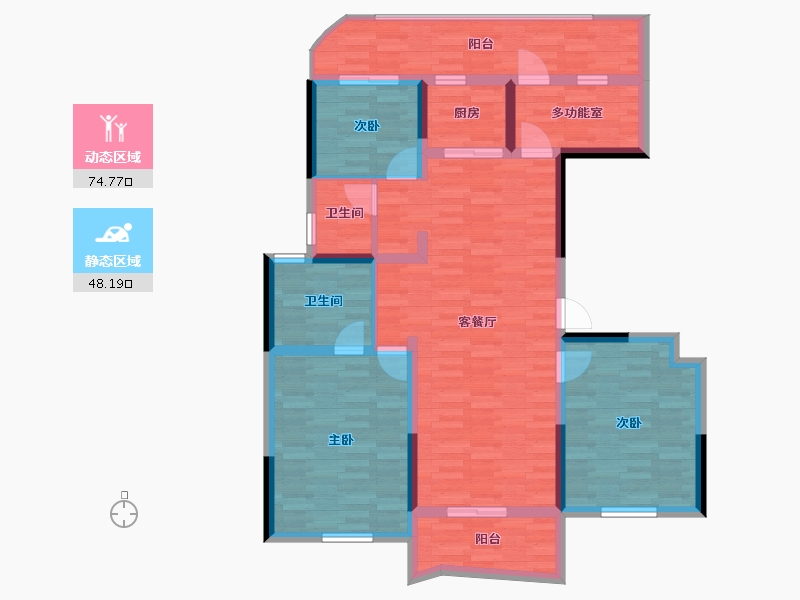 江苏省-泰州市-天宝领秀城-109.99-户型库-动静分区