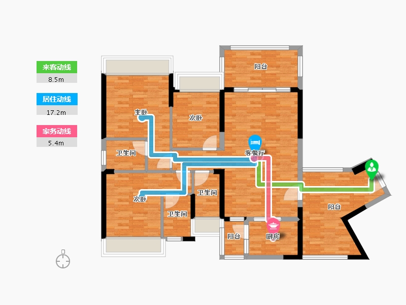 广东省-佛山市-清华园-108.98-户型库-动静线