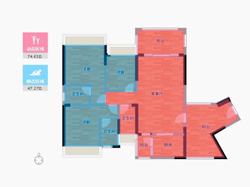 广东省-佛山市-清华园-108.98-户型库-动静分区