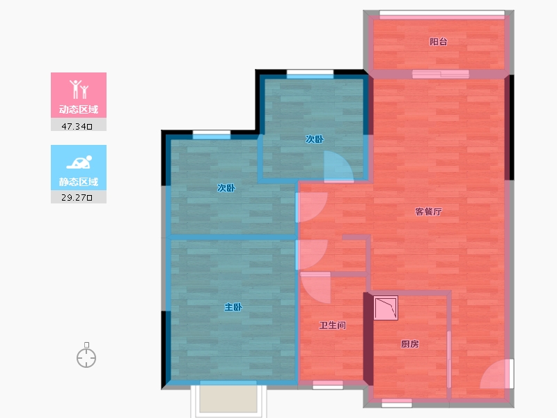 贵州省-遵义市-恒大翡翠华庭-68.24-户型库-动静分区