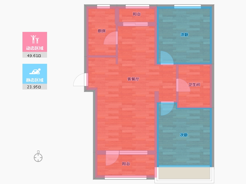 辽宁省-沈阳市-郡源·悦城-65.44-户型库-动静分区