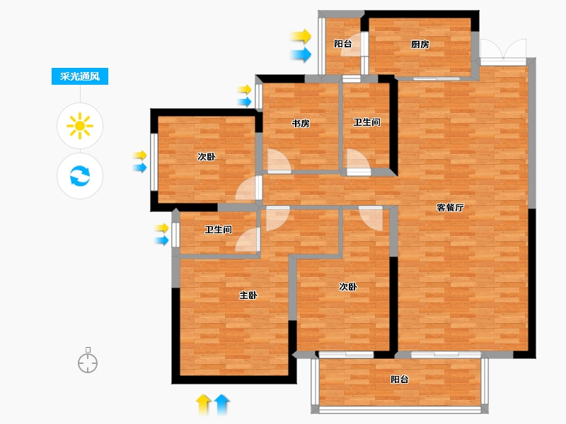 广西壮族自治区-南宁市-新希望锦官城-115.46-户型库-采光通风