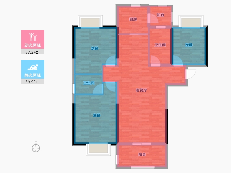 江西省-萍乡市-铂金水岸-87.31-户型库-动静分区