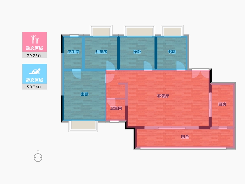 贵州省-贵阳市-融创云麓长林-106.78-户型库-动静分区