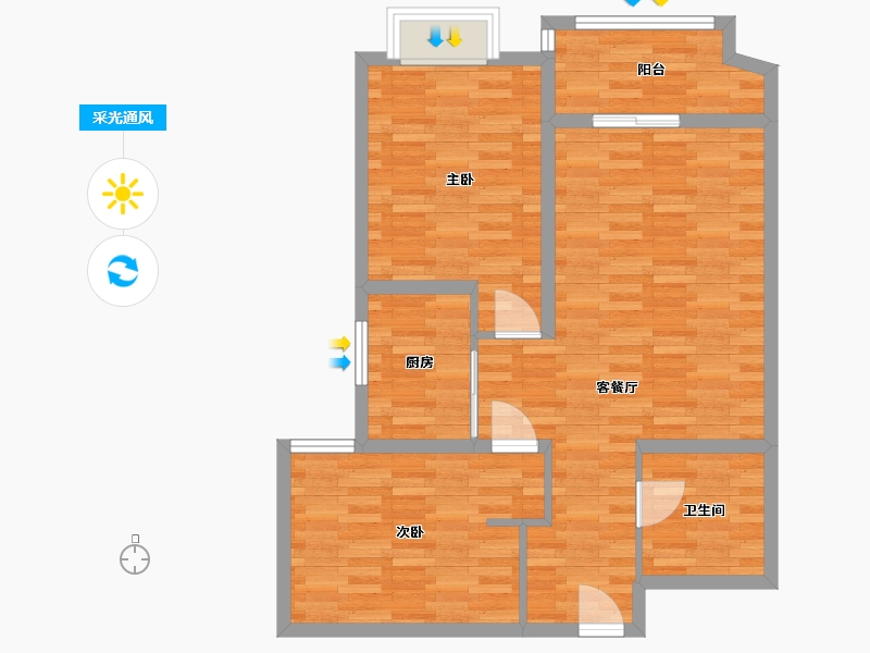 河北省-石家庄市-御景国际-78.00-户型库-采光通风