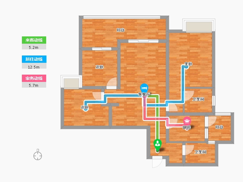 四川省-南充市-江南蝶苑-91.58-户型库-动静线