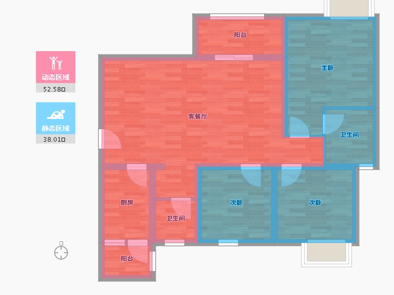 四川省-南充市-思缘天香御府-79.62-户型库-动静分区