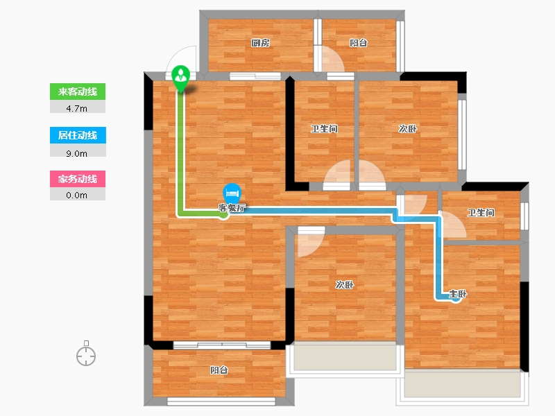 重庆-重庆市-豪洋k城-88.07-户型库-动静线