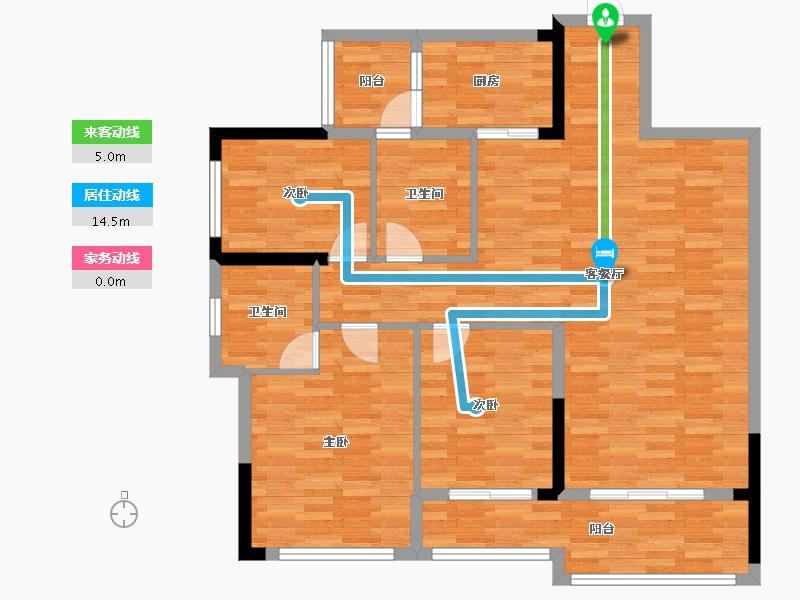 贵州省-贵阳市-四季花溪-105.48-户型库-动静线