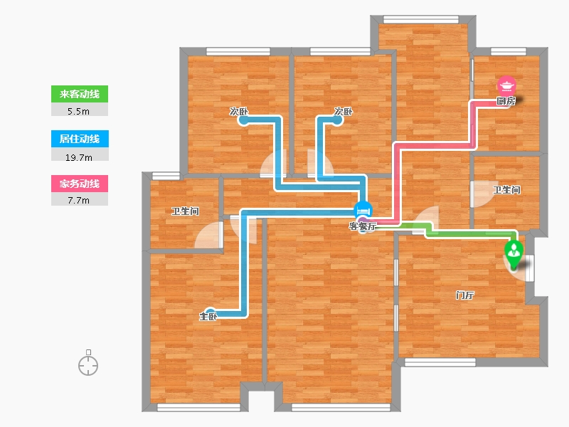 辽宁省-沈阳市-坤泰新界-105.75-户型库-动静线