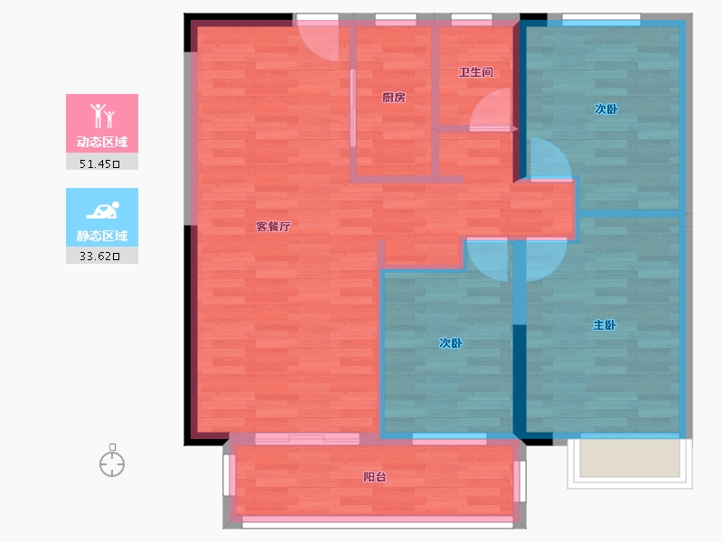 湖北省-荆州市-海墅湾-75.70-户型库-动静分区