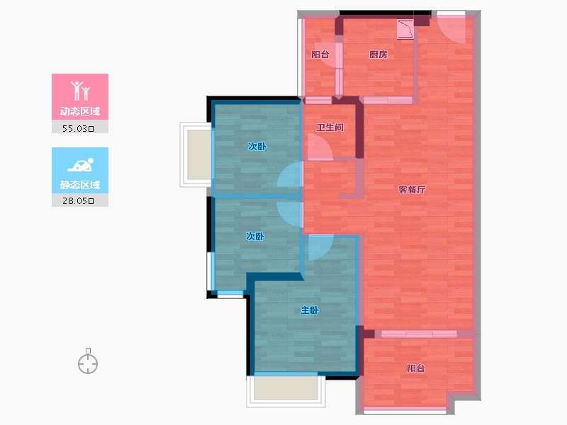 广东省-广州市-保利紫山-72.60-户型库-动静分区