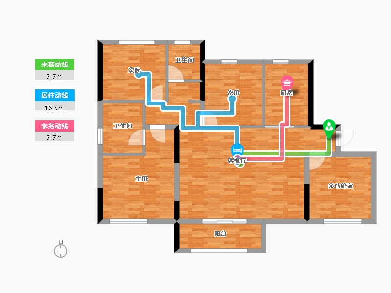 湖南省-长沙市-鸿海公园里-99.53-户型库-动静线