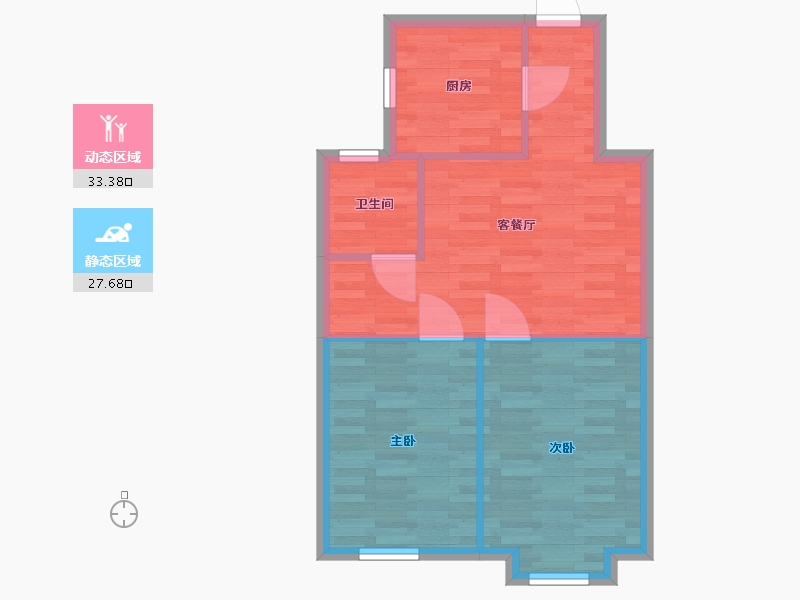 天津-天津市-融创洞庭路壹号-55.31-户型库-动静分区