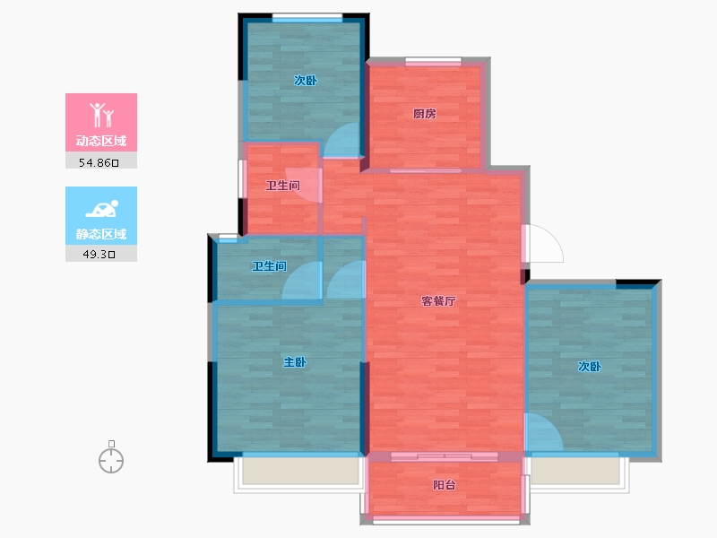 山东省-济南市-玖珑府-95.01-户型库-动静分区