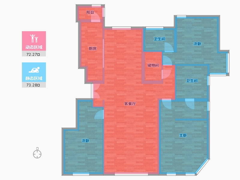 北京-北京市-茂华璟公馆-131.98-户型库-动静分区