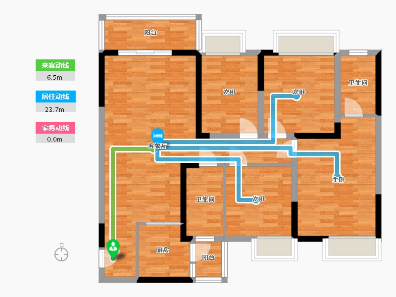 四川省-成都市-幸福东方白桦林-99.34-户型库-动静线