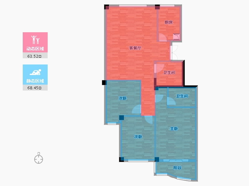 浙江省-温州市-凯润花园三区-120.52-户型库-动静分区