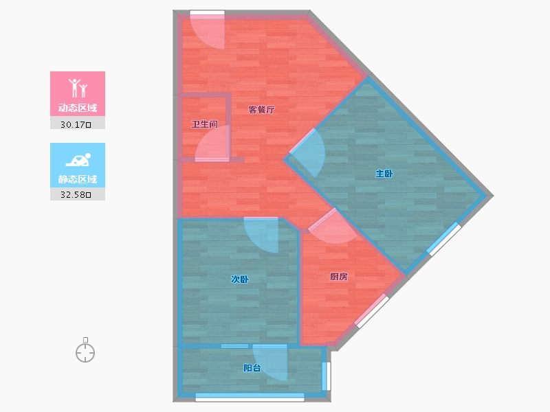 北京-北京市-小营西路1号院-56.69-户型库-动静分区