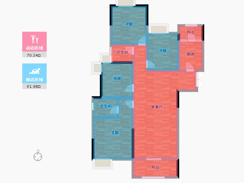 贵州省-铜仁市-桐达果岭-117.57-户型库-动静分区