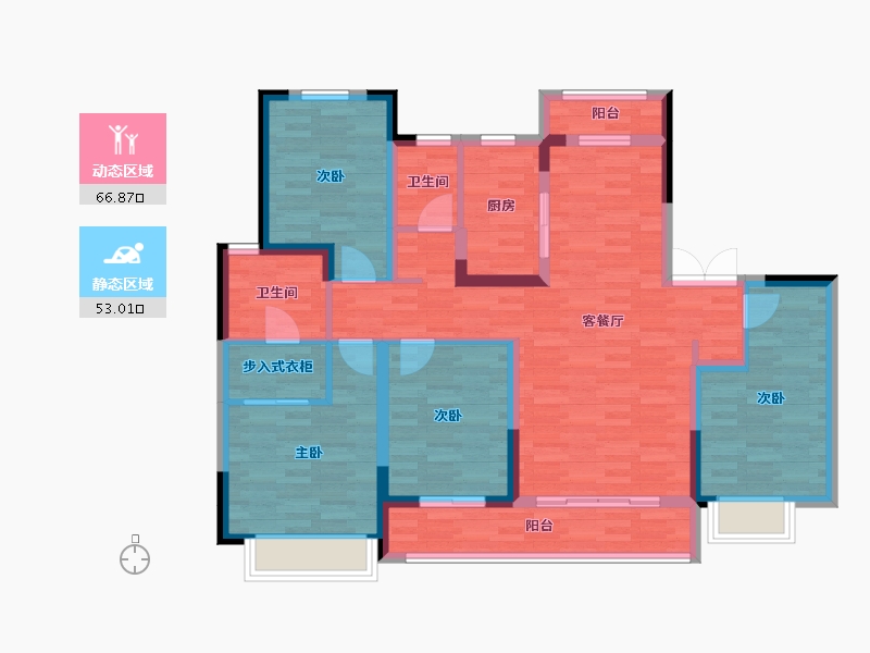 江苏省-南通市-中央公馆-106.11-户型库-动静分区