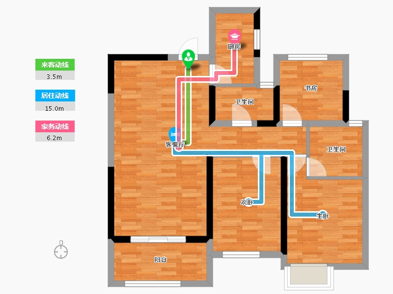 广东省-惠州市-蓝光雍和园-79.24-户型库-动静线