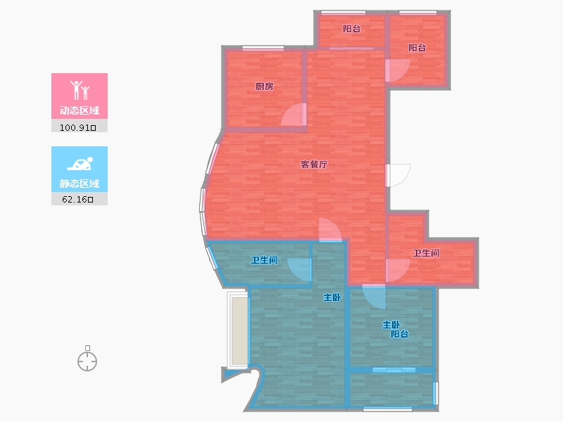 浙江省-杭州市-萧山潮上云临北苑-148.14-户型库-动静分区